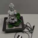 Buddha's Lotus Tabletop Indoor Fountain for Home Decor Spiritual Decor for Home Office & Meditation Spaces (Height: 28 Cm) Black 