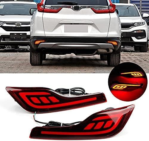 Red LED Rear Bumper Reflectors Fog Brake Rear bumper lights Tail Light Lamps Kit for 2019 2018 2017 Honda CRV CR-V Accessories (Two Functions)