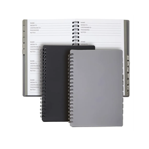 Juvale 2-Pack Spiral Password Keeper Book with Alphabetical Tabs, Password Notebook for Internet and Computer Login, Username, Passwords for Home, Office, Gray/Black (80 Lined Pages, 5x7 in)