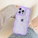 2 x Case for iPhone 11 - Curly Wave Edge Design, Bling Glitter Star Shiny Case, Cute Pink Clear Full Protection Soft TPU Shockproof Cover for Women and Girls (iPhone 11, Purple)