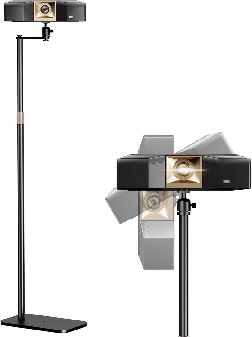 PUTORSEN Universal Projector Stand  Height Adjustable & 360 Rotatable Mount with 1/4" Screw, Compatible with Projectors, Cameras, Webcams for Home, Office, and Outdoor Use