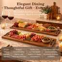 2 Pack Large Charcuterie Board, Acacia Wooden Long Serving Platter-30"x 11"
