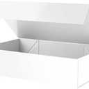 PACKHOME Extra Large Gift Box 17.5x11.3x4.3 Inches, Sturdy Shirt Box With Magnetic Lid for Clothes and Large Gifts (Glossy White) 5 pack