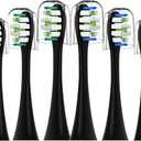 Replacement Toothbrush Heads for Philips Sonicare - 8 Pack Soft Gentle Bristles Compatible with Most Sonicare Click-On Electric Toothbrushes (Black)