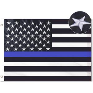 6x10 Thin Blue Line American Police Flag for Law Enforcement Officers - Embroidered Premium Polyester Outdoor Flag 6x10 Thin Blue Line American Police Flag for Law Enforcement Officers - Embroidered Premium Polyester Outdoor Flag