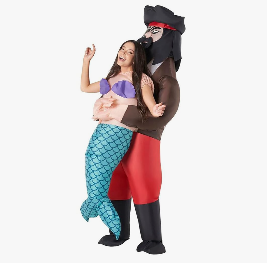 Morph Costumes Inflatable Mermaid Costume for Men and Women, Pirate Theme Inflatable Outfit for Parties and Events, One Size