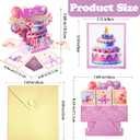 2 x 3D Pop Up Birthday Card Gifts for Niece, Explosion Box Greeting Card with Cake, Balloons & Gifts, Funny Niece Birthday Card (AS 202)