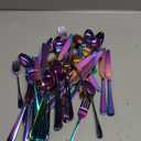 40 Piece Rainbow Silverware Set, Stainless Steel Flatware Set for 8 Colorful Cutlery Utensil Set Include Knife Fork Spoon Food Grade Mirror Polished Dishwasher Safe