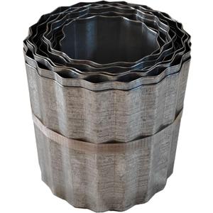 Metal Landscape Edging Border,6 inch  20 feet Corrugated Garden Edging for Flower Bed,Lawn (6 Inch  20FT) (Silver)