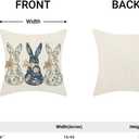 CXMEIFLY Easter Pillow Covers 16 x 16 Inch Set of 2 for Chinoiserie Blue Floral Rabbit Bunny Decor Throw Pillows Spring Flower Outdoor Holiday Farmhouse Decorative Cushion Cases for Couch Decoration