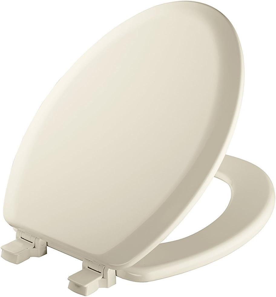 Mayfair Cameron Biscuit Toilet Seat, Non Slip Heavy Duty Wood, Easy Clean, Made in USA, Elongated