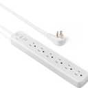 Amazon Basics Surge Protector Power Strip, 6-Outlet, 790 Joules, 6ft Extension Cord, White
