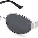 livho 2025 Trendy Oval Sunglasses - Stylish Polarized Shades for Everyday - Retro Metal Frames (Grey)