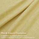 Yellow Linen Curtains 40 Inch Length 2 Panel Set for Small Windows Modern Rustic Country Linen Cotton Light Filtering Drapes Privacy Pinch Pleated Back Tab Semi Sheer Kitchen Curtains 40 Inches Long, 34"W x 40"L