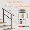 2PCS Hand Rails for Outdoor Steps 2-5 Steps Wrought Iron Handrails