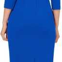 Adrianna Papell Knit Crepe Tie Waist Sheath Dress Violet/ Cobalt 6