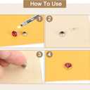 uxcell 60 Sets Rhinestone Rivets, 11mm Leather Rivets Crystal Rivets Stud Rapid Double Cap Rivets for DIY Leather Craft Fabric Clothes Belt Bags, Dark Blue