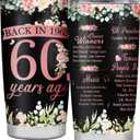 Stainless Steel 60th Birthday Gifts for Women Tumbler, 20 oz, Insulated, Love, Modern, BPA Free, Reusable, Hand Wash Only