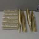 Prestee 100 Gold Plastic Champagne Flutes - 4.5 oz Disposable Champagne Glasses for Toasting at Weddings, Mimosas, Cocktails, Great Gatsby Party Decorations, and Events