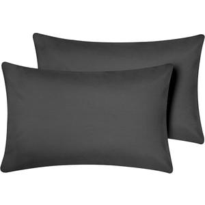 Hriksh Travel Pillow Case 12x18 Size Pack of 2 Pieces 100% Egyptian Cotton Zipper Closure 500 Thread Count Toddler Pillowcase Fits Up to 12x18, 12x16 or 11x15 Dark Grey