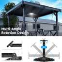 Solar Light Indoor Outdoor, 3000LM Solar Shed Light Rotation Design, Waterproof 15 Modes (2 for All Day Lighting) Motion Sensor, Remote for Barn Patio Chicken Coop Gazebo Garage-2 Packs