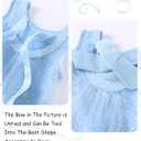 Girl Tulle Dress Toddler Girl Sequin Birthday Party Dress A-Line Kid Sleeveless Casual Dress 6-7 (Blue)