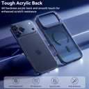 for iPhone 17 Pro Case with Stash Lens Stand and 9H Screen Protector, Compatible with MagSafe, Military-Grade Drop Protection Phone Case for iPhone 17 Pro, 360 Full Protection, Deep Blue
