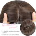Molefi Hair Topper,18 Inch Long Layered Toppers for Women with Thinning Hair,Add Volume Synthetic Wiglets Pieces For Women 6.5"6.5" Large Base for Daily Use(Soft brown)