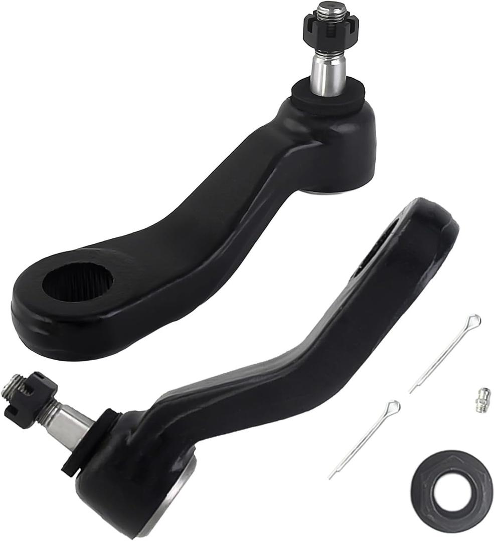 2PC K6534 K6536 Idler Arm Pitman Arm w/4 Grooves Kit For Chevy Silverado 1500 Tahoe Suburban 1500 Avalanche 1500 For GMC Sierra 1500 For Cadillac Escalade Replacement Suspension kit