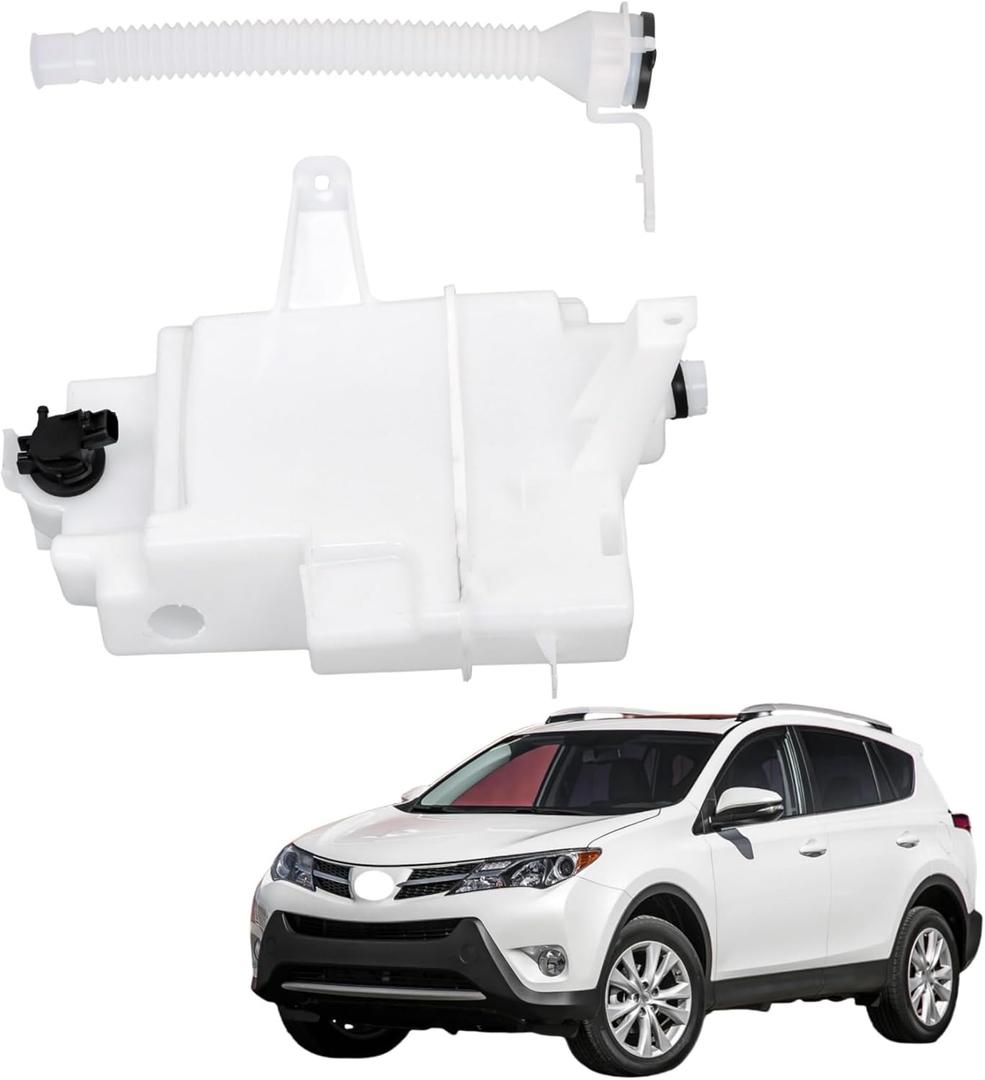 labwork Plastic Windshield Washer Fluid Reservoir Tank with Motor Sensor Hole and Tube Replacement for RAV4 2013-2018 85315-0R030