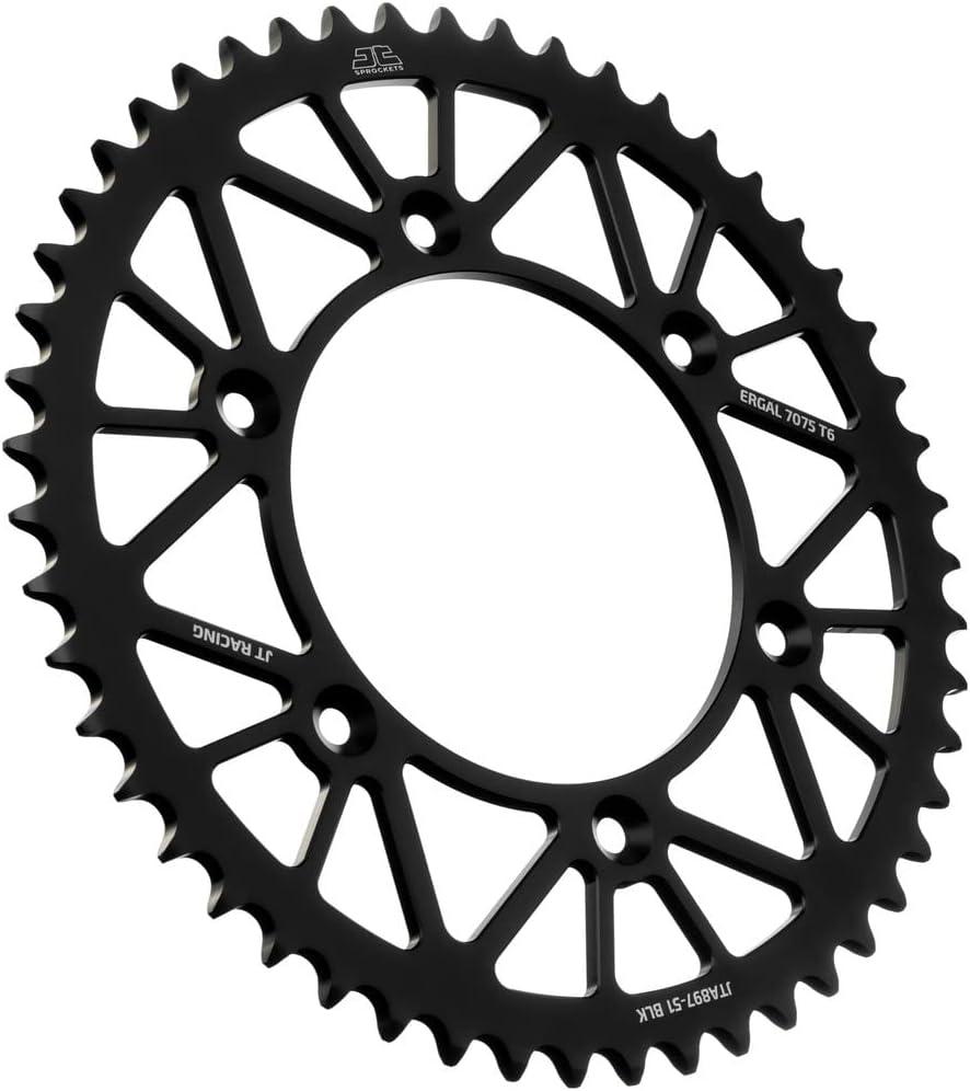 JT Sprockets JTA897.51BLK Black Racelite Anodized Aluminum 7075 T6 Rear Sprocket, Single