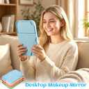 12 Pcs Desktop Makeup Mirror, 8" Vanity Table Mirror with Stand, 90Adjustable Portable Folding Travel Mirror for Spa Party, Girl, Women, Beauty, 4 Color