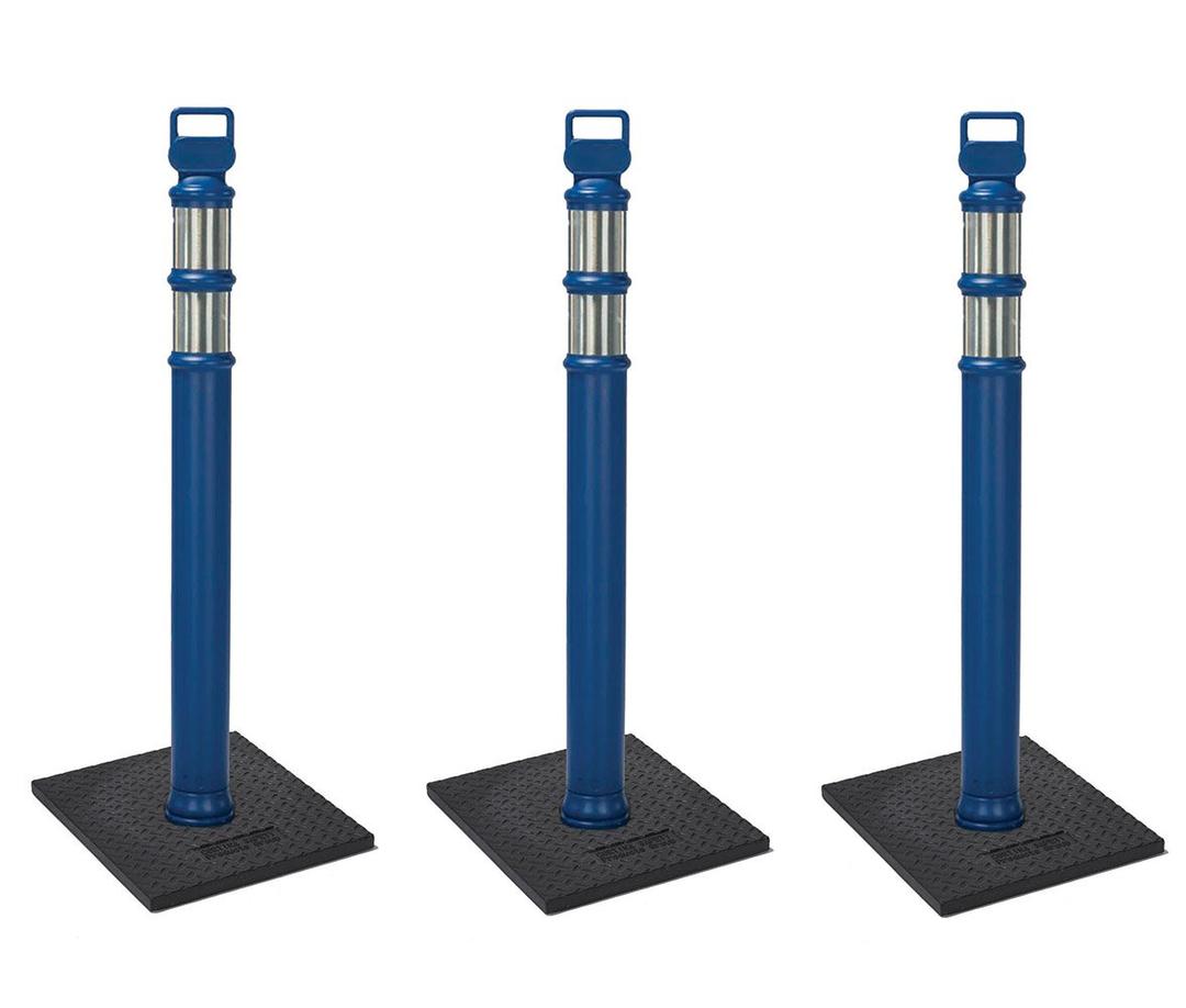 Cortina 03-747BRBC-3 EZ Grab Delineator 45" Post, Blue, 3 Count (Pack of 1)