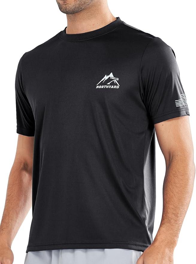 NORTHYARD Men's UPF 50+ Sun Protection Shirts Swim SPF UV Quick Dry Short Sleeve T-Shirts for Athletic Fishing Rash Guard Size 3XL