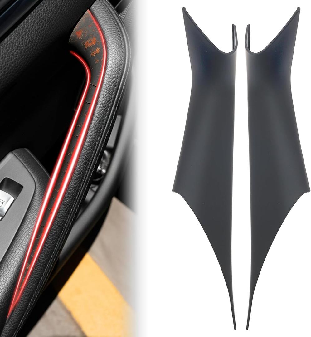 No Tools Needed Car Interior Door Pull Handle Grab Cover Fit for BMW 5 Series G30 G31 F90 2017-2023 (518d 520d 520i 525d 530d 530e 530i 540i 540dX M550dX M5) 2pcs Left+Right Black
