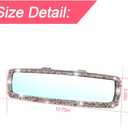 Bling Car Rear View Mirror, Rhinestones Crystal Clip-on Rearview Mirror with HD Glass, Compatible with Most Cars, SUVs, Vehicles, Auto Interior Accessories for Women Girl (Pink)