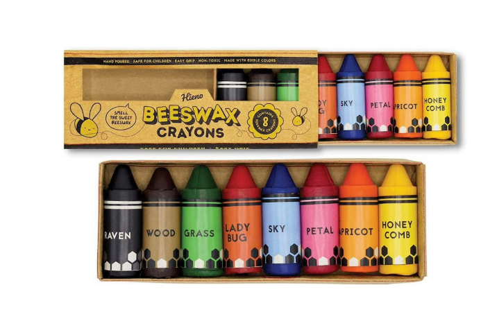 Beeswax Crayons (8 Pack) - Non Toxic Crayons for Toddlers 1-3, Safe for Baby from 1 Year Old Plus, Handmade with Natural Beeswax and Food-Grade Colors, Eco Friendly