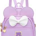 KKXIU Girls Initial Bowknot Cute Mini Backpack for Toddler, Travel Small Girl Backpacks, Personalized Birthday Gifts for Little Girls and Kids(A, Purple)