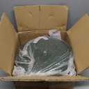 13in Small Foot Stool Ottoman, Round Faux Leather Foot Rest for Couch, Under Desk Pouf Footstool Footrest with Non-Skid Rubber Legs for Ling Room, Bedroom, 13''L x 13''W x 10.2''H, Green