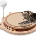 Natural Sisal Cat Scratcher, Round Cat Toys for Indoor Cats Interactive Toys with Ball Track Spring Ball, Kitten Toys for Chasing Hunting Mental Physical Exercise Puzzle
