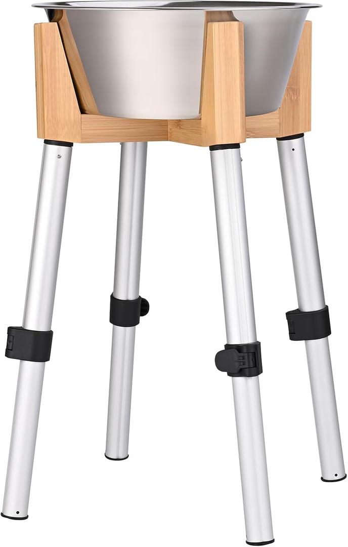 URBUDDIES 1.1 Gallon Elevated Dog Bowl for Large Dogs, Adjustable Height