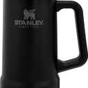 Stanley Stay-Chill Beer Stein 24 oz | Heavy Duty Big Grip Handle | Beer Tumbler Drink Cup, Holds 2 Cans | Insulated Stainless Steel Party Mug | BPA-Free (Matte Black)