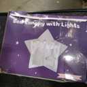 Obrecis White Bed Canopy with Starg Lights for Girls, 8 Corner Post Princess Canopy Bed Curtains with 100 LED Star Lights String Color Changing for Bedroom Decor Twin Full Queen King Bed