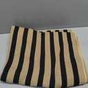 OJIA Washable Outdoor Rug 3'x5', Black and Tan Striped Outdoor Porch Rug Entryway Rugs Indoor Front Door Mat Outside Entrance Cotton Floor Carpet for Entry/Patio/Living Room/Balcony/Deck Decor