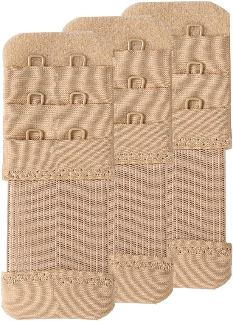 SAMGU Women's Bra Extenders 2 Hook, Soft Stretchy Back Bra Extension Strap,  2 Hook 1/2 Inch