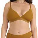 Organic Basics Women's Core Wirefree Ribbed Cotton Triangle Bralette (X-Large, Golden Clay)