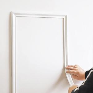 TriMold Peel and Stick Chair Rail Molding, Self-Adhesive Wall Trim for Home Decoration & Wall Protection, 3m x 4cm (White)