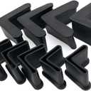 16 Pcs 2" x 2" (50mm x 50mm) L Shaped Rubber Angle Iron Caps, Furniture Angle Iron Foot Pads Furniture Rubber Leg Covers, Black