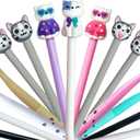 15 Cat Pens, Funny Kawaii Black Writing Pens with Different Cute Shapes, The Best Gift for Cat Lovers