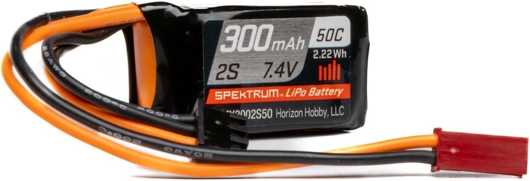 Spektrum 7.4V 300mAh 2S 50C LiPo Battery: JST-RCY, SPMX3002S50